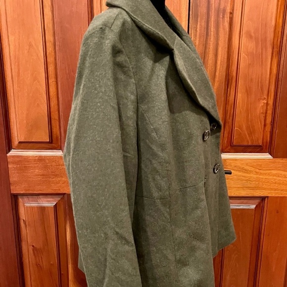 TALBOTS Olive Green Wool Stretch blazer jacket business career Made in italy 14 - Picture 2 of 10